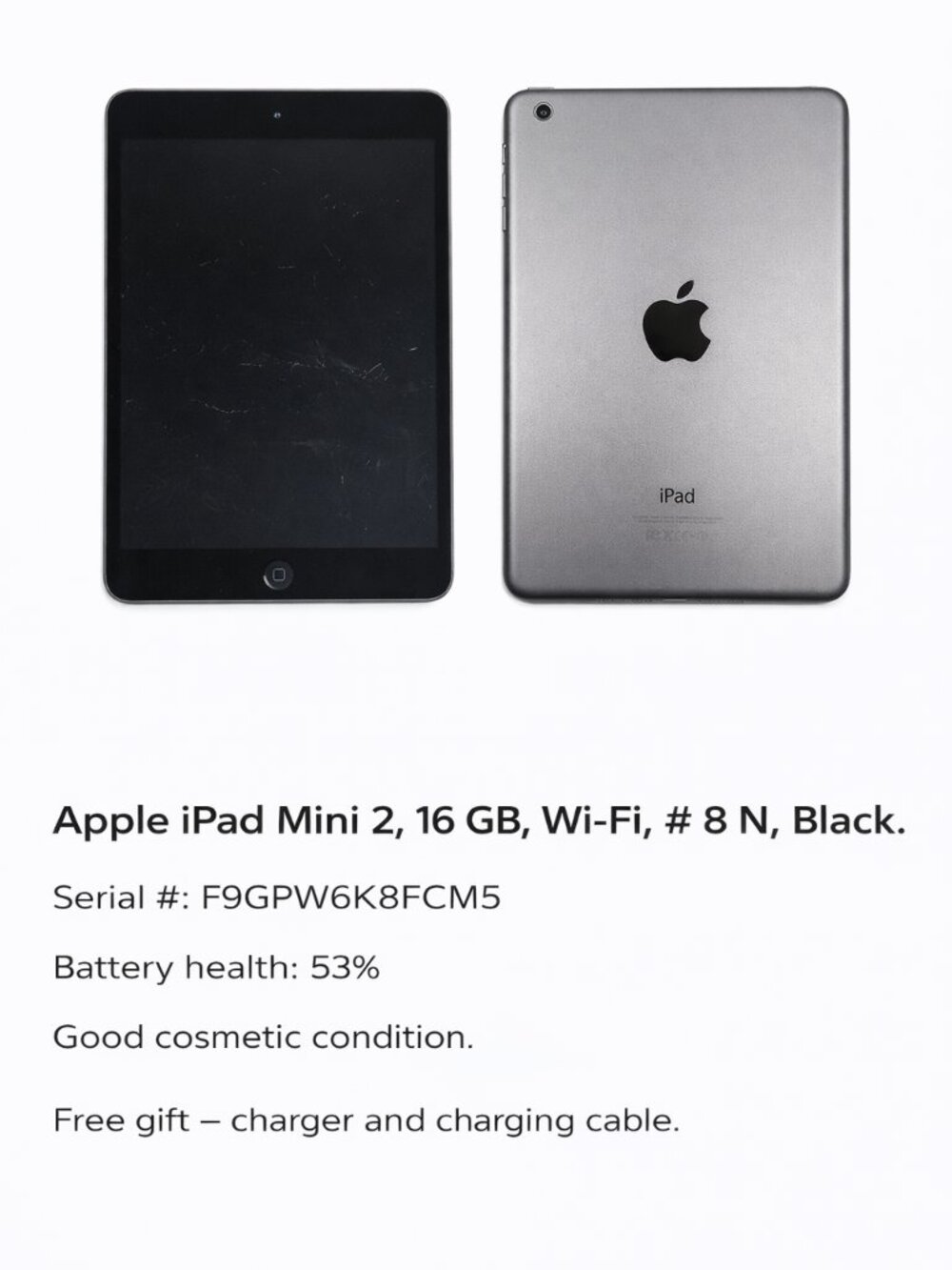 Apple iPad Mini 2 16GB Wi-Fi Black # 8N